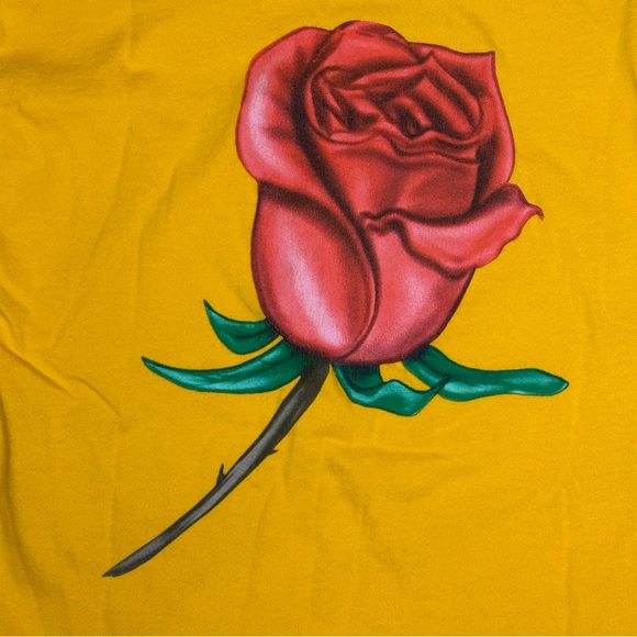 Obey Rose Back Graphic Logo Print Orange Short Sleeve Tee Shirt Size Small - Picture 3 of 5